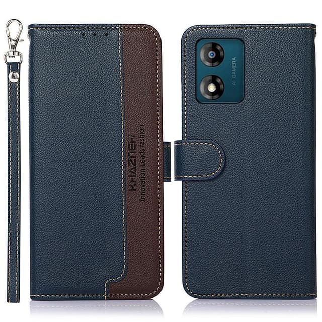 KHAZNEH Motorola Moto E13 4G Plånboksfodral - Blå/Brun