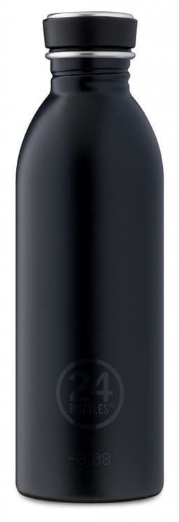Enkeltvegget drikkeflaske i stål fra 24Bottles, Tuxedo Black
