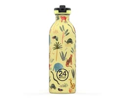 Enkeltvegget drikkeflaske med drikkekork fra 24Bottles, Jungle Friends