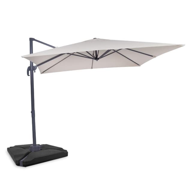 VONROC Parasoll Pisogne 300x300cm –  Premium parasoll - Beige |Inkl. 4st Parasollplattor
