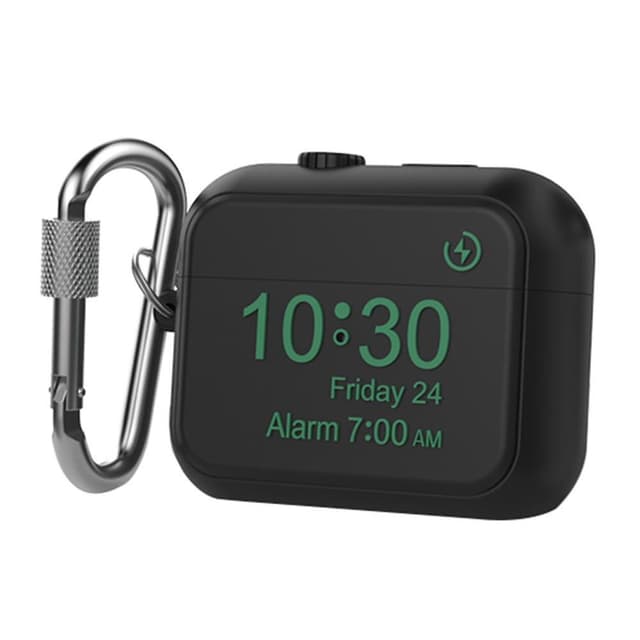 SKALO AirPods Pro 2 Digital Clock Fodral med Karbinhake