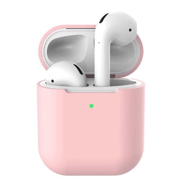 SKALO AirPods 1/2 Ultratunn Silikon Fodral - Ljusrosa