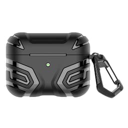 SKALO AirPods Pro 2 Shockproof Armor TPU suojakuori karabiinilla - Musta