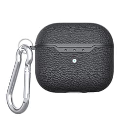 SKALO AirPods 3 Litchi Fodral med Karbinhake - Svart