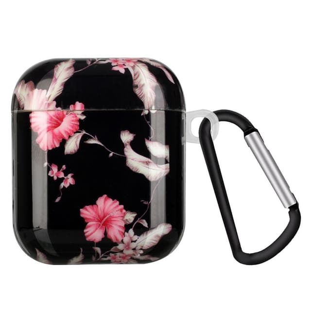 SKALO AirPods 1/2 Blommigt TPU Fodral med Karbinhake - Motiv 2