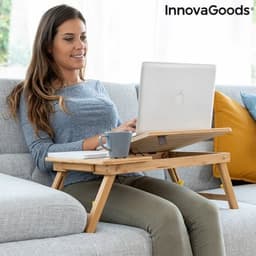Hopfällbart sidobord av bambu lapwood innovagoods