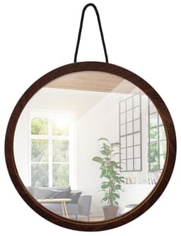 Home>it® spegel med träram Ø 20,5 cm rökt ek