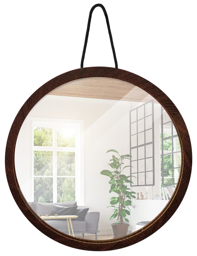 Home>it® speil med treramme Ø20,5 cm eik røkt