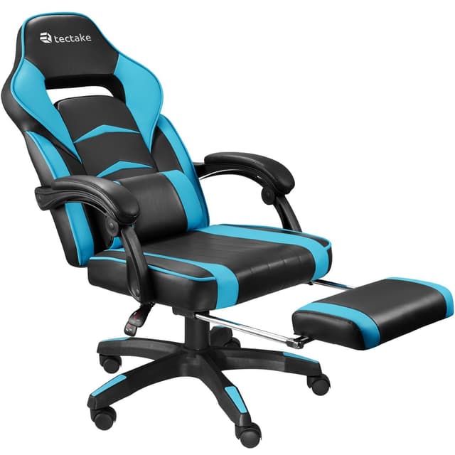 tectake Gaminstol Comodo - svart/azurblå