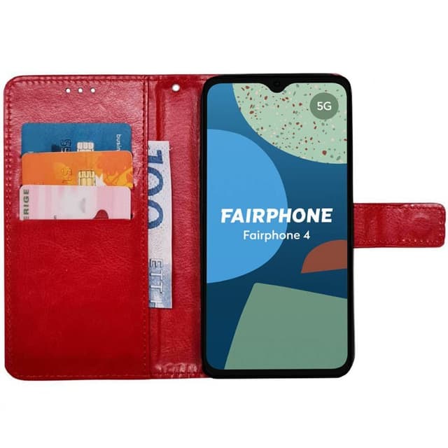 Lompakkokotelo 3-kortti Fairphone 4 - Punainen