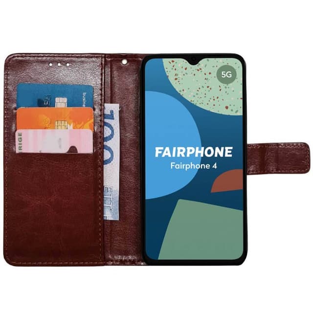 Wallet cover 3-kort Fairphone 4 - Brun