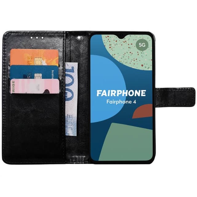 Wallet cover 3-kort Fairphone 4 - Sort