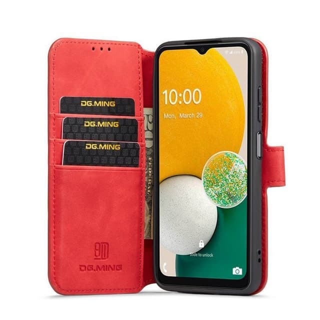 DG-Ming mobilplånbok 3-kort Samsung Galaxy A13 5G - Röd
