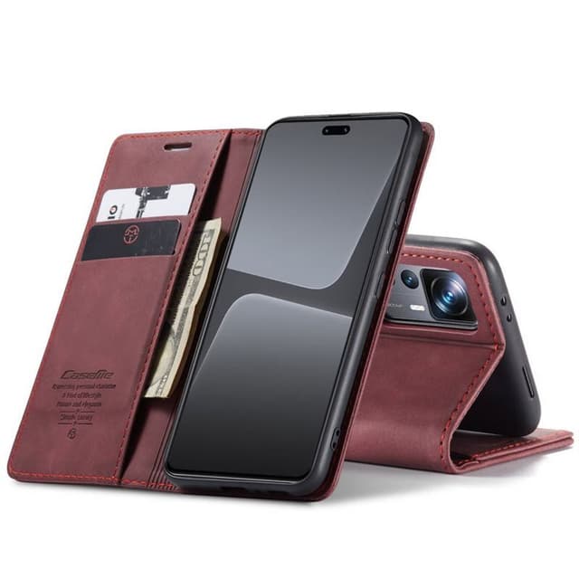 CaseMe Smart Magnet FlipCase Xiaomi 13 Lite - Vinröd