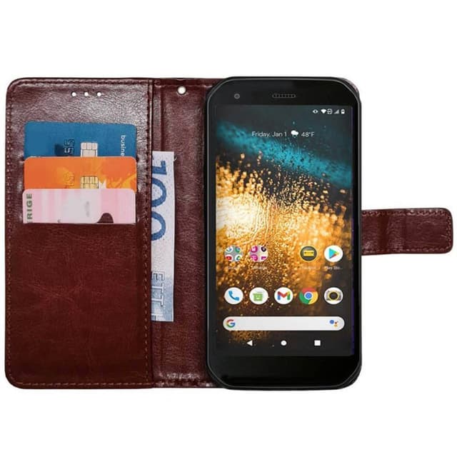 Wallet cover 3-kort CAT S62 - Brun