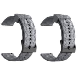 Fotballmønster Klokkebånd Silikon 2-Pack Grå 20 mm Samsung Galaxy Watch 4 40 44mm/4 Classic 46 42 mm 2021, Garmin Vivoactive 3 Music/Forerunner 645/245 Music/Venu/Venu Sq, Amazfit GTS/GTR 42mm