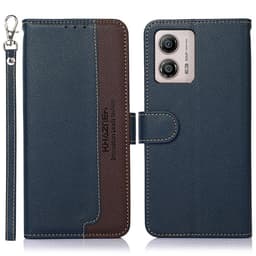 KHAZNEH Motorola Moto G53 5G / G23 4G / G13 4G Plånboksfodral - Blå / Brun