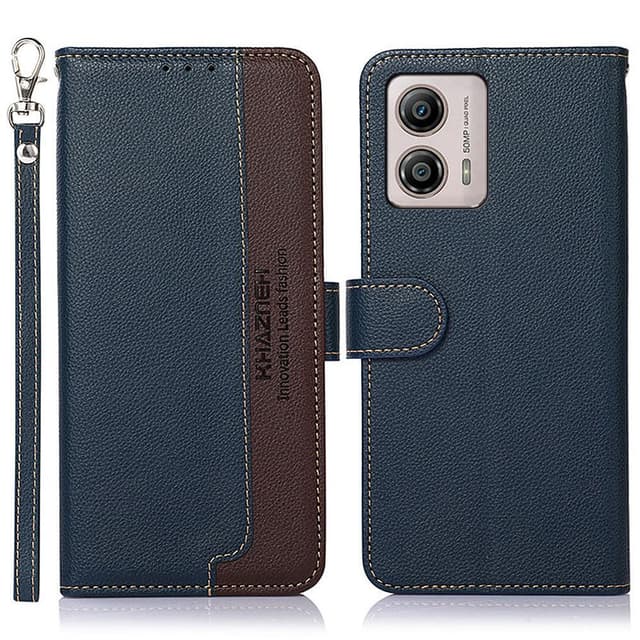 KHAZNEH Motorola Moto G53 5G / G23 4G / G13 4G Plånboksfodral - Blå / Brun