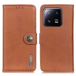 KHAZNEH til Xiaomi 13 Pro 5G tegnebog stativetui - brun