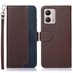 KHAZNEH Motorola Moto G53 5G / G23 4G / G13 4G Plånboksfodral - Brun / Blå