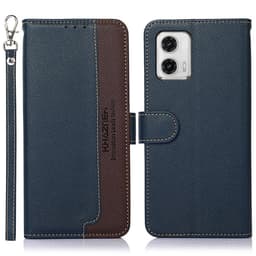 Motorola Moto G73 5G KHAZNEH Plånboksfodral - Blå/Brun