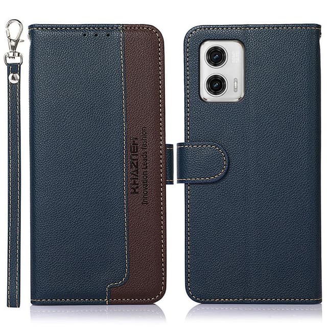 Motorola Moto G73 5G KHAZNEH Plånboksfodral - Blå/Brun