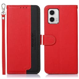 Motorola Moto G73 5G KHAZNEH Plånboksfodral - Röd/Svart