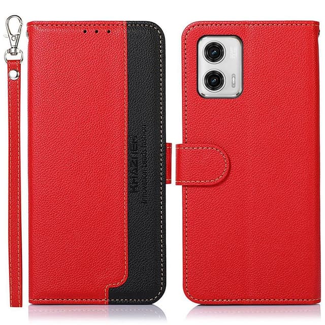 Motorola Moto G73 5G KHAZNEH Plånboksfodral - Röd/Svart