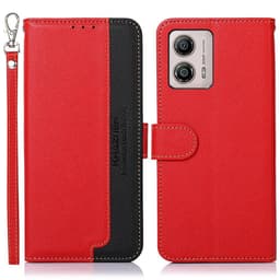KHAZNEH Motorola Moto G53 5G / G23 4G / G13 4G Plånboksfodral -Röd / Svart