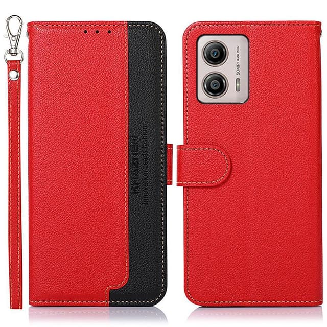 KHAZNEH Motorola Moto G53 5G / G23 4G / G13 4G Plånboksfodral -Röd / Svart