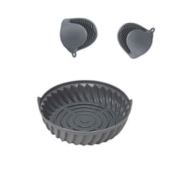 Airfryer silikongryte med håndklemmer Grå 19 cm