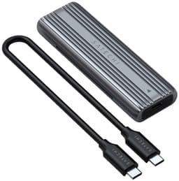 Satechi M.2 NVMe- og SATA SSD-kabinett (grå)