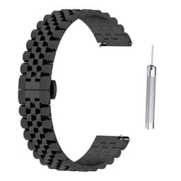 Justerbar universel 22 MM femrækket perleurrem Sort