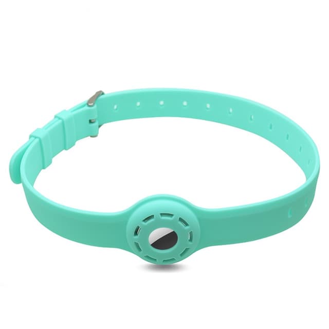 SKALO AirTag Hållare Silikon Husdjur Halsband - Turkos