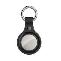 FUKELAI Litchi PU-læder AirTag Holder - Sort