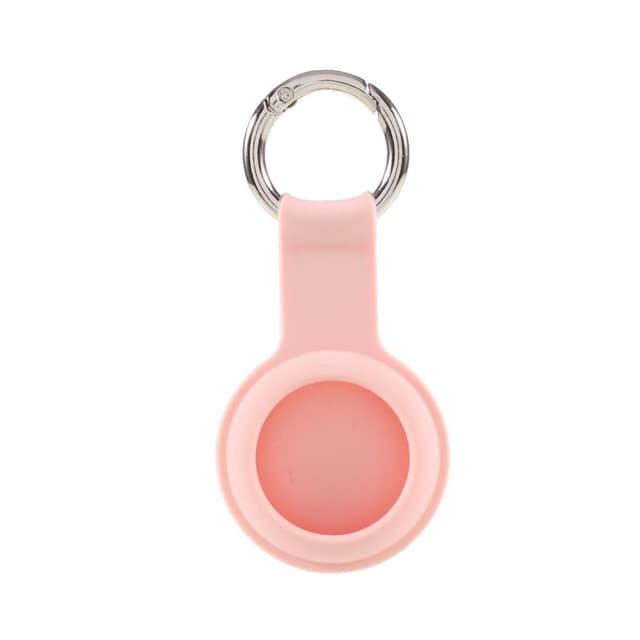 SKALO AirTag Hållare Med Nyckelring i Silikon - Rosa