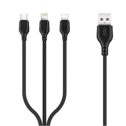 XO NB103, 3i1-Kabel (2.1A) USB - Lightning + USB-C + microUSB, 1m