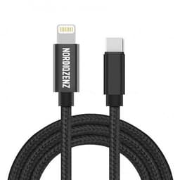 NORDIQZENZ USB-C till Lightning Textilkabel, 3m, Svart