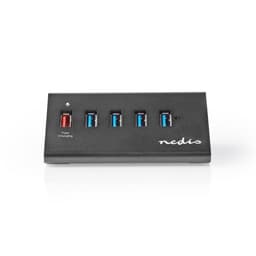 Nedis USB-hub | USB Micro-B Hun | USB-A Hun | 5-Port port(s) | QC3.0 / USB 3.2 Gen 1 | Strømforsyning / USB Drevet | 5 Gbps | 5x USB