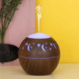 Luftfugter/Aroma Diffuser med 7 LED'er, Mørkt træ med nattehimmel