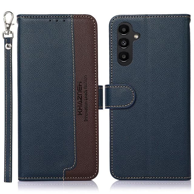 KHAZNEH Samsung Galaxy A14 Plånboksfodral - Blå/Brun