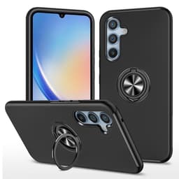 Samsung Galaxy A34 5G Fingerring Kickstand Hybrid Taske - Sort