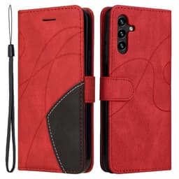 Til Samsung Galaxy A14 5G KT Series-1 Pung Telefontaske - Rød/Sort