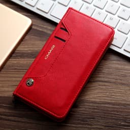 CMAI2 Litchi plånboksfodral till iPhone 7 / 8 / SE (2020) - Röd
