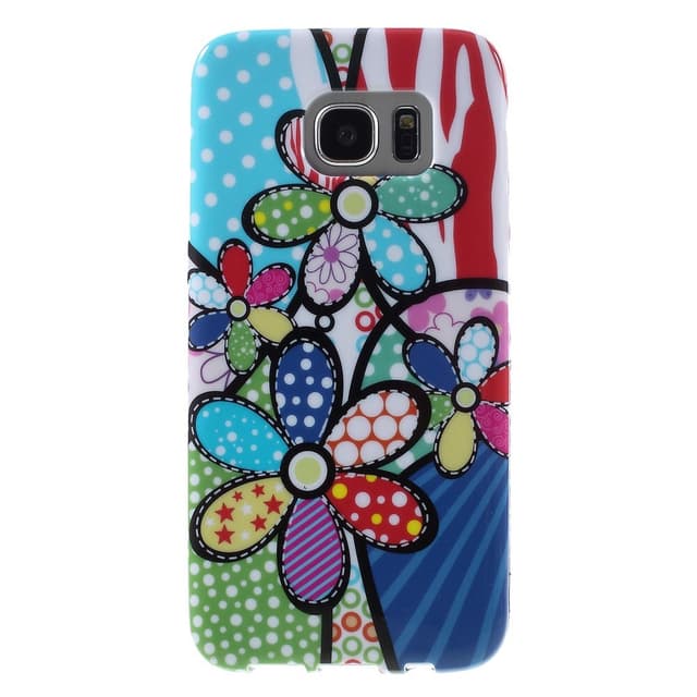 Samsung Galaxy S7 EDGE TPU skal - Lovely Colorful Flowers