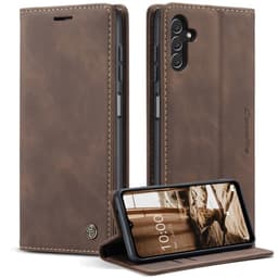 CASEME Retro lompakkokotelo Samsung Galaxy A14: lle - Kahvi