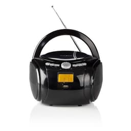 Nedis CD-spiller Boombox | Batteri drevet / Nettstrøm drevet | Stereo | 9 W | Bluetooth® | FM | USB-avspilling | Bære håndtak | Sort