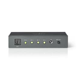 Digital Audio Switch | 4-vejs | Tilslutninger indgang: 4x TosLink | Tilslutninger udgang: 1x TosLink | Fjernbetjening / Manual | ABS / Metal | Mørkegrå