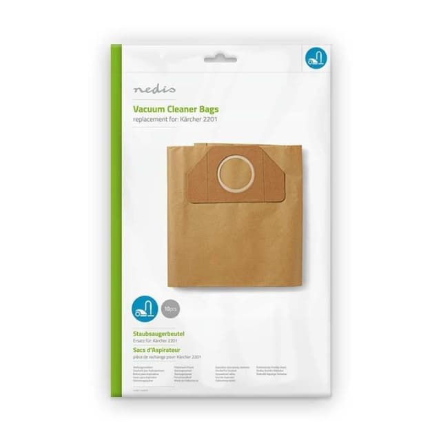 Nedis Støvsugepose- | 10 stk. | Papir | Mest solgt for: Kärcher 2201 | Brun