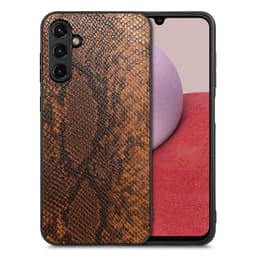 SKALO Samsung A14 4G/5G Ormskinn PU-Läder Hybrid Skal - Brun